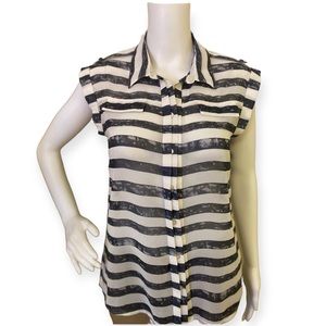 Gap Sheer Button Down Blouse